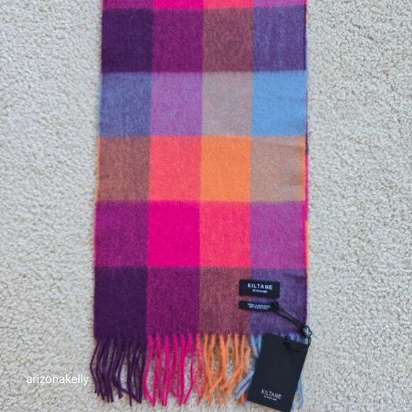 NWT Kiltane of Scotland Lambswool Colorful Fringe Scarf - Picture 3 of 10